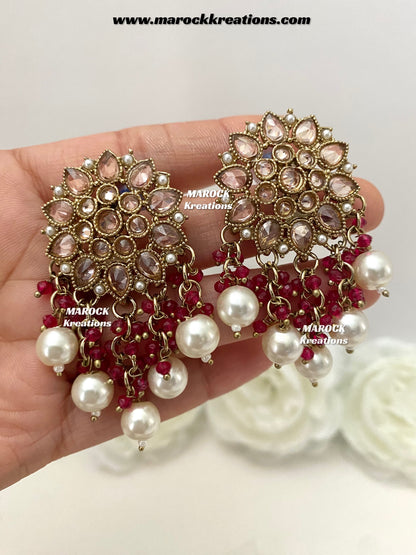 Rameesa Antique Polki Studs/Earrings