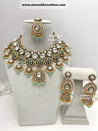 Hazel Kundan Meenakari Statement Necklace set/Bridal set