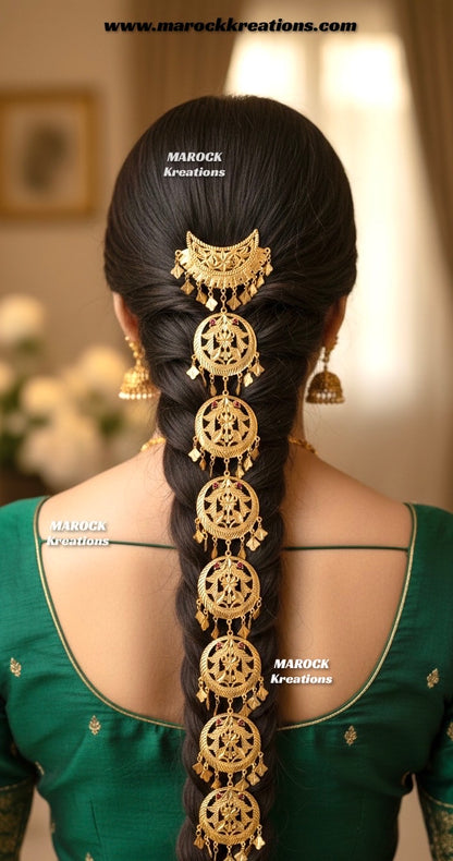 Gold plated Jadau Braid Jewelry/Choti