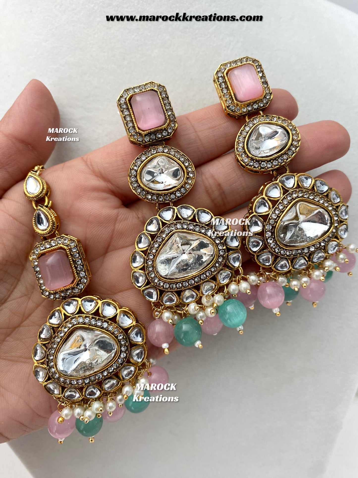 Samira Premium Quality Kundan Multi layer statement Rani haar set