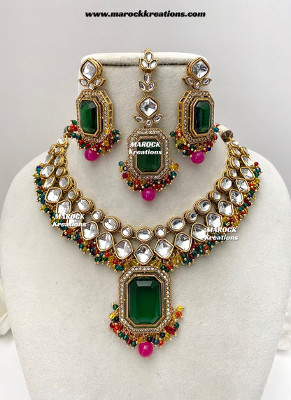 Shabnam Premium Quality Kundan Statement Necklace set