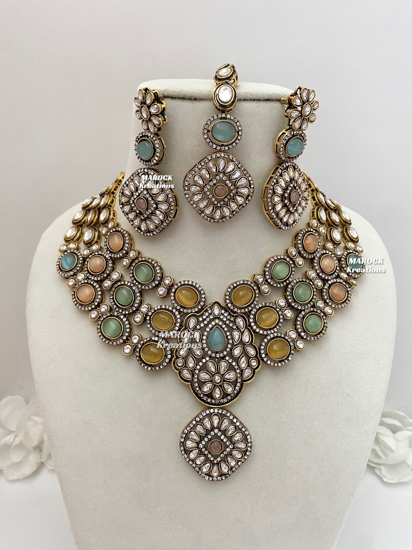 Jessie Tyani inspired Victorian Kundan Statement Necklace set