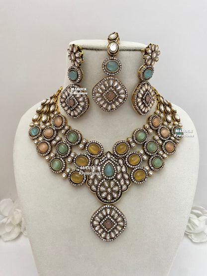 Jessie Tyani inspired Victorian Kundan Statement Necklace set