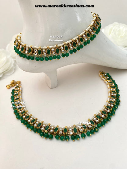 Rimple Premium quality Kundan Anklets/Payal/Jhanjhran
