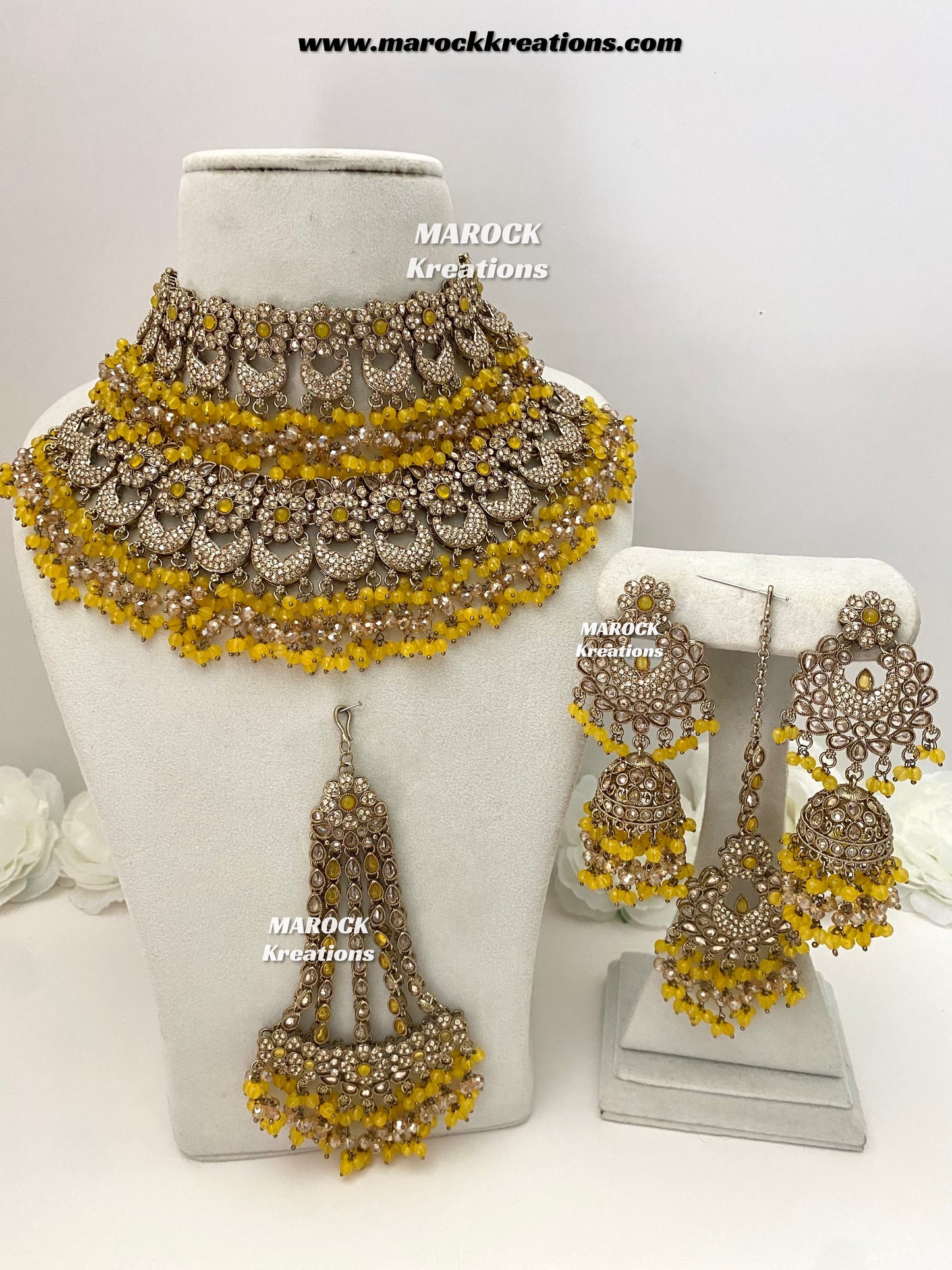 Meesha Premium Quality Pakistani Choker and Necklace combo set