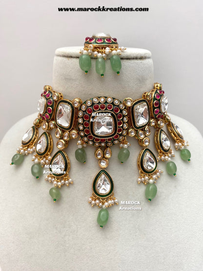 Saliha Premium Quality uncut Kundan choker set