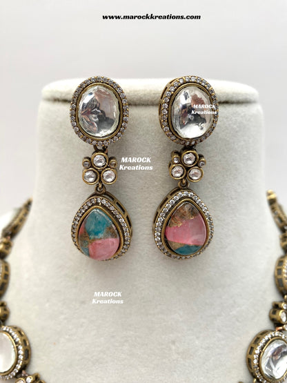 Sanjida Tyani inspired Victorian Kundan Statement Necklace set