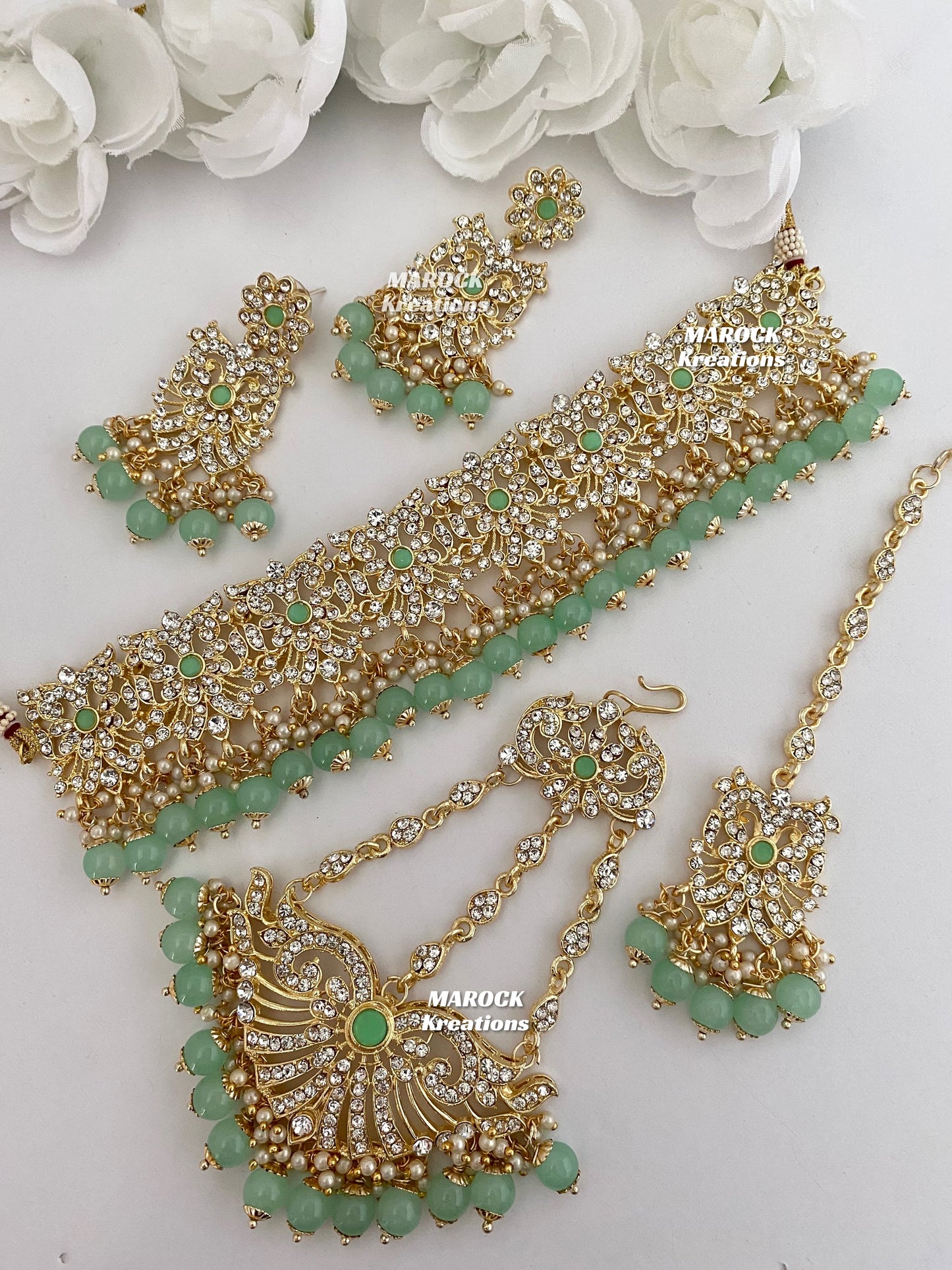 Gold base Pakistani Choker sets