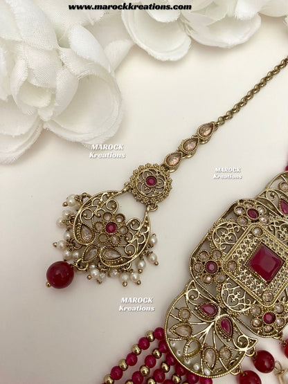 Naila Antique Gold Polki Choker set