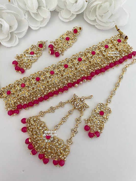 Gold base Pakistani Choker set