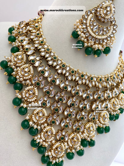 Fine Kundan V-shape Statement Necklace set