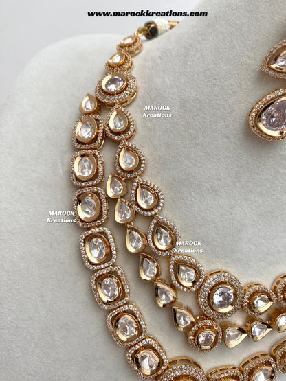 Mahnoor Premium Quality Tyani inspired Gold plated statement necklace set