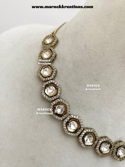 Shanali Premium Quality Moissanite Kundan Necklace set