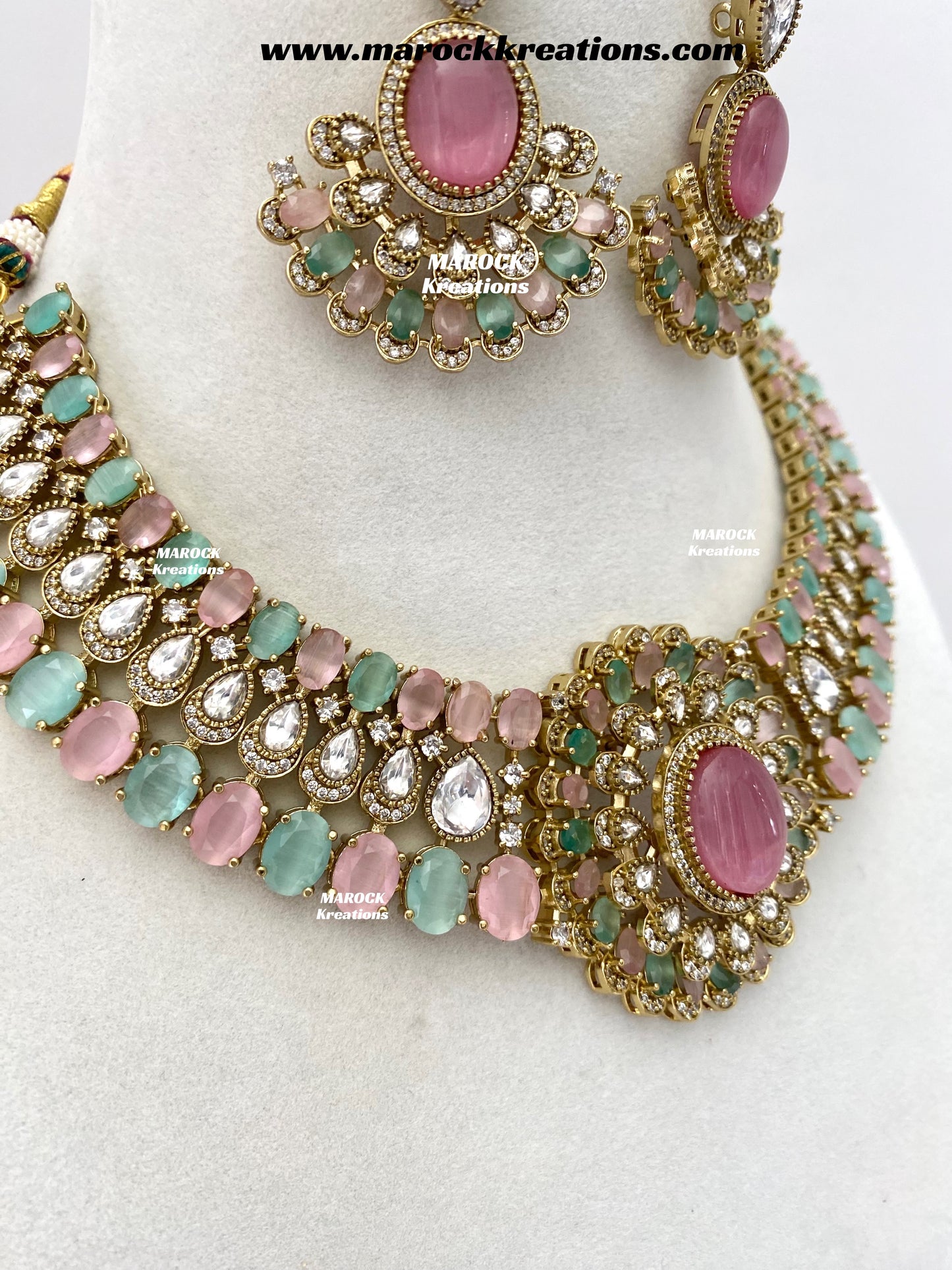 Nicole Sabyasachi inspired Moissanite Kundan and American diamond Necklace set