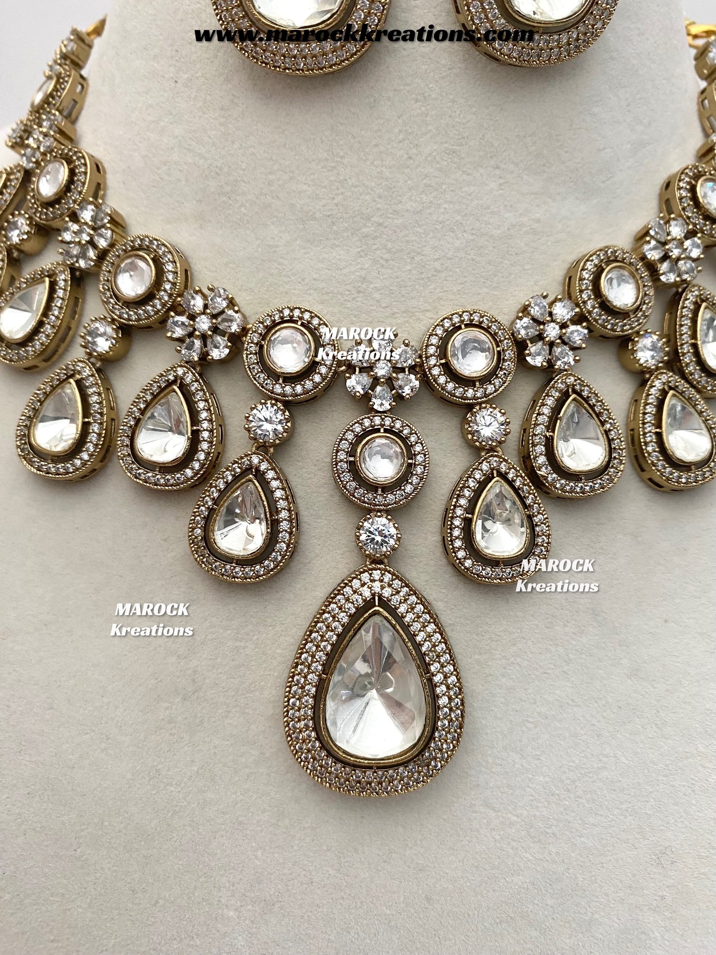 Jima Premium Quality Moissanite Kundan Necklace set