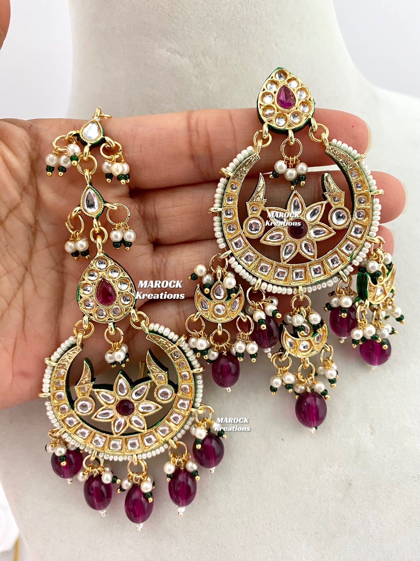 Premium Quality Thappa Kundan Statement Necklace set