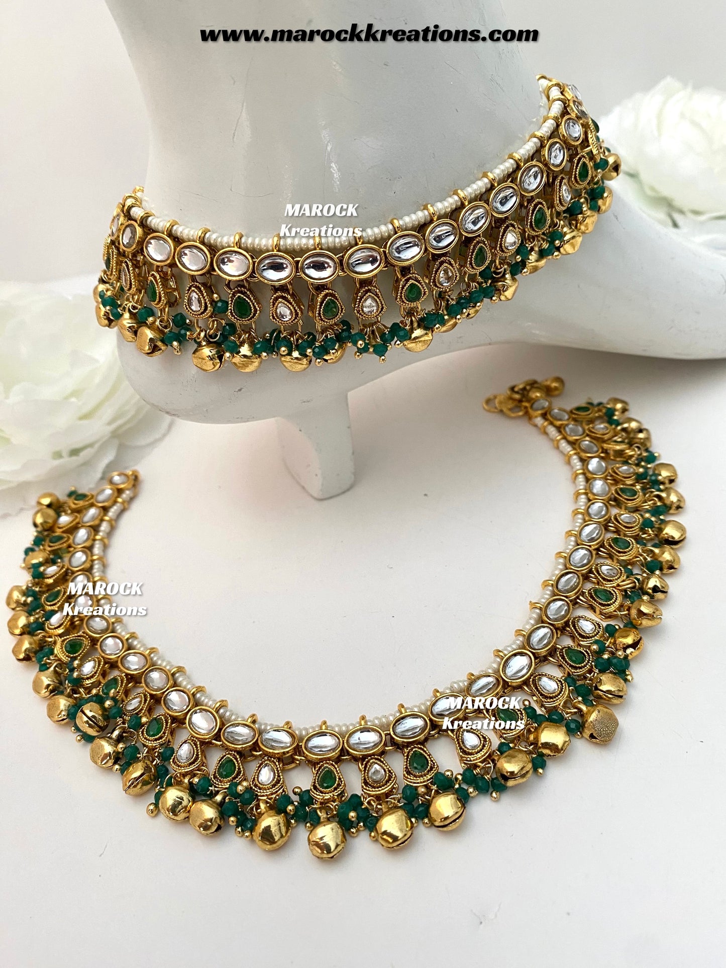 Pritika Premium quality Kundan Anklets/Payal/Jhanjhran