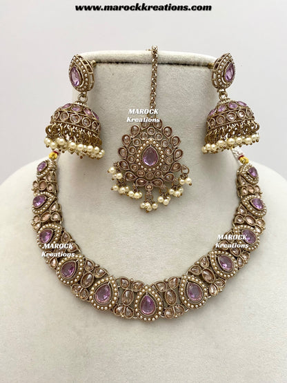 Hemani Antique gold Polki Necklace set