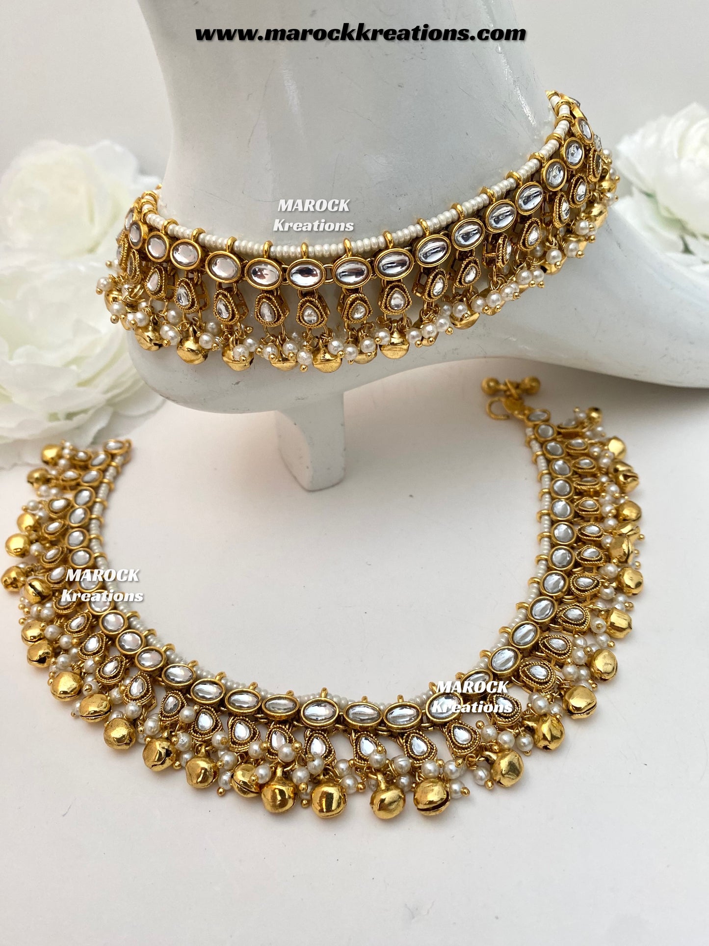 Pritika Premium quality Kundan Anklets/Payal/Jhanjhran