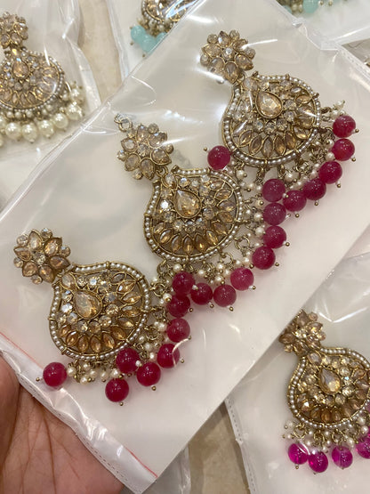 Polki Earrings and tikka set