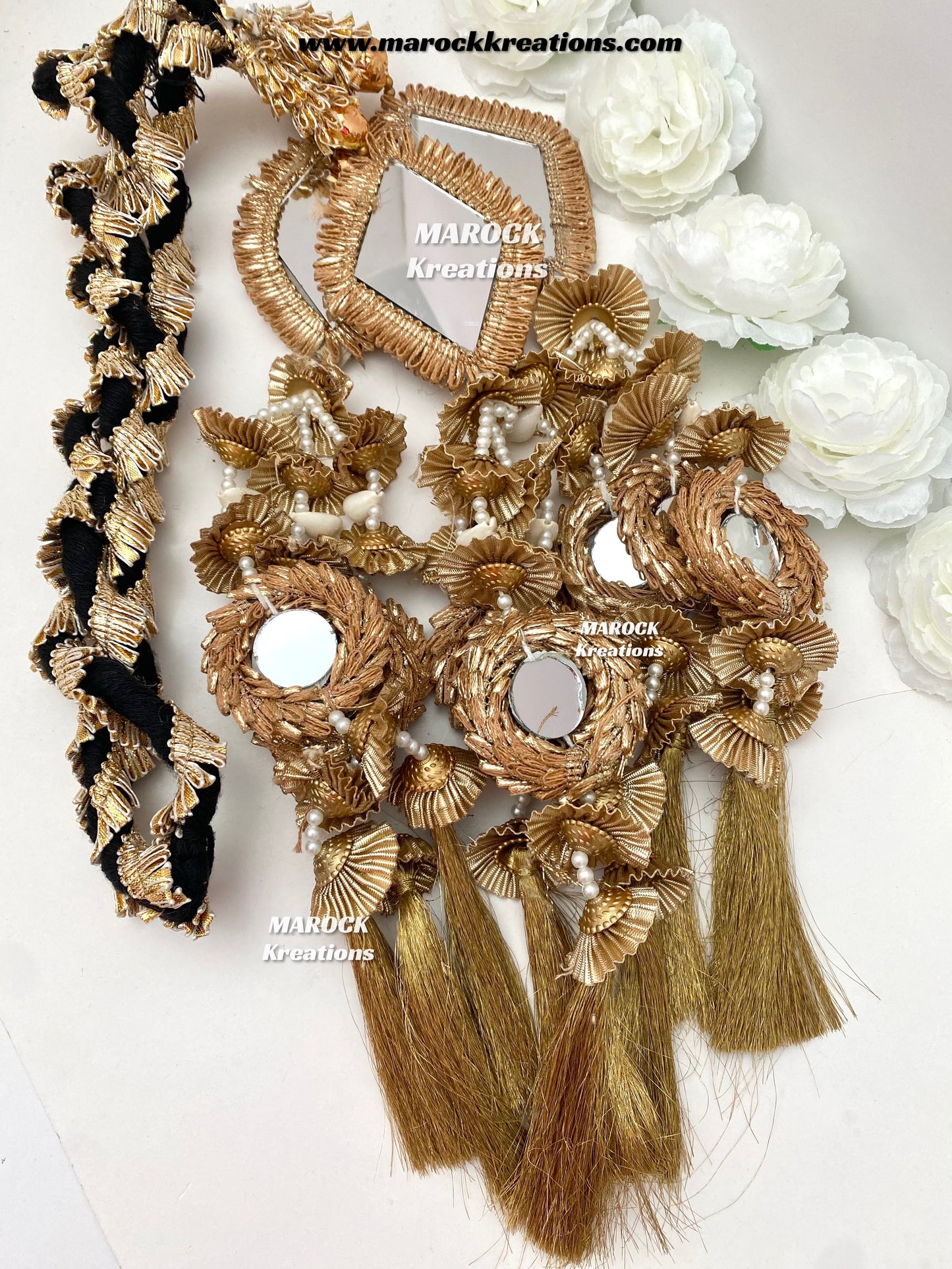 Traditional gotta patti heavy look Parandi with lace /Hair dori/Jago braid accessories