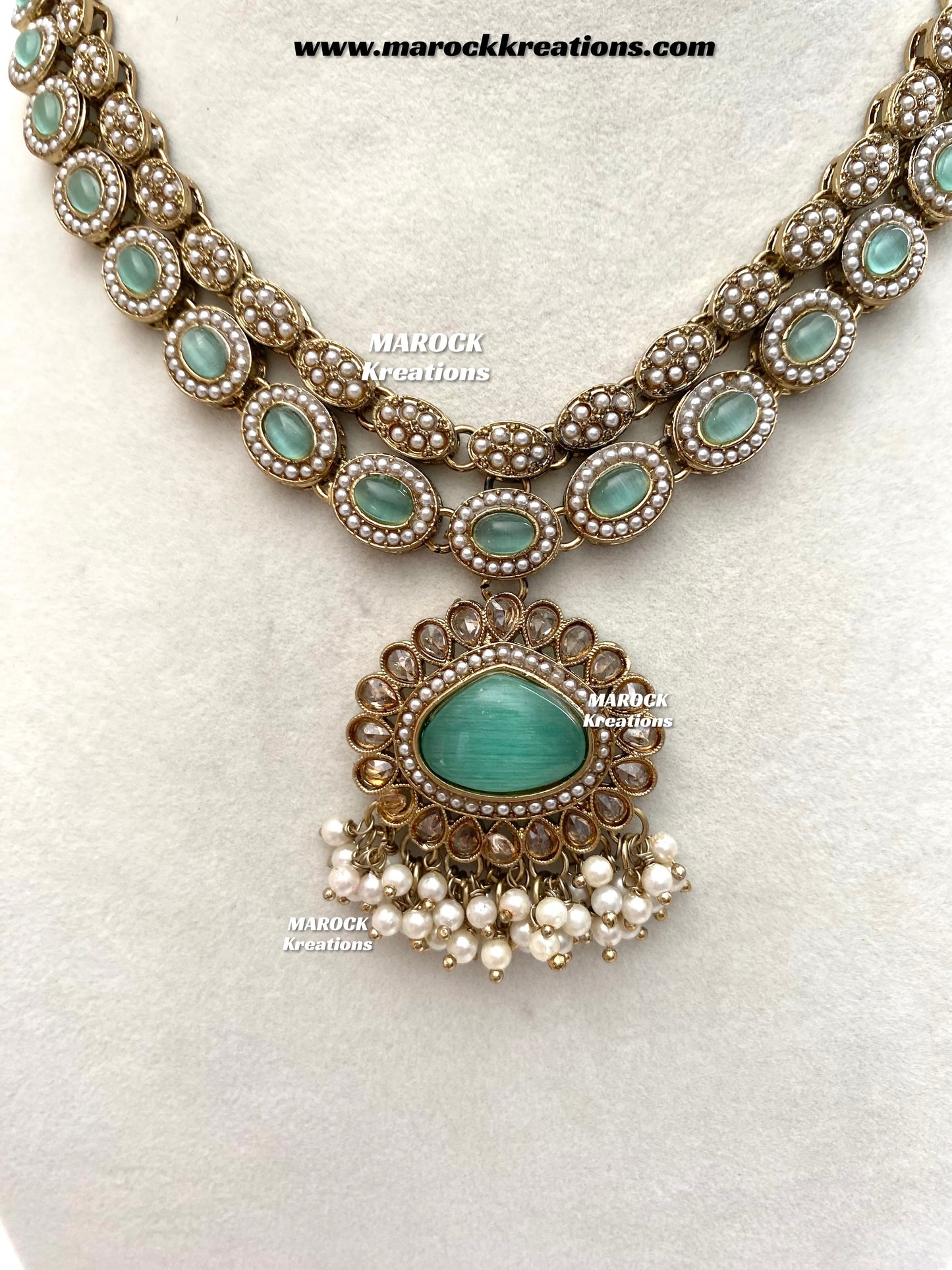 Nadira Kundan Polki double layer Necklace set