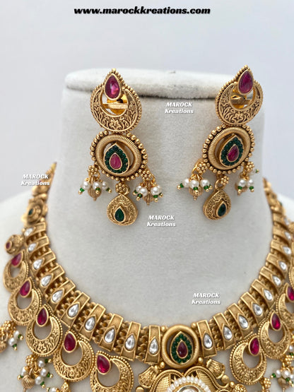 Swapna Gold Plated Necklace set