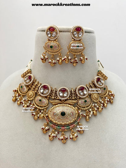 Susan Premium Quality Gold Plated Meenakari Necklace set