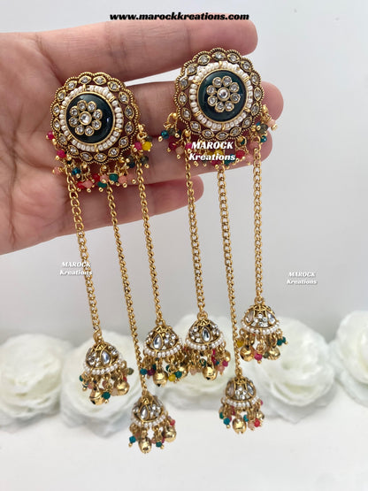 Nimrit Premium Quality Kashmiri Kundan Statement Earrings