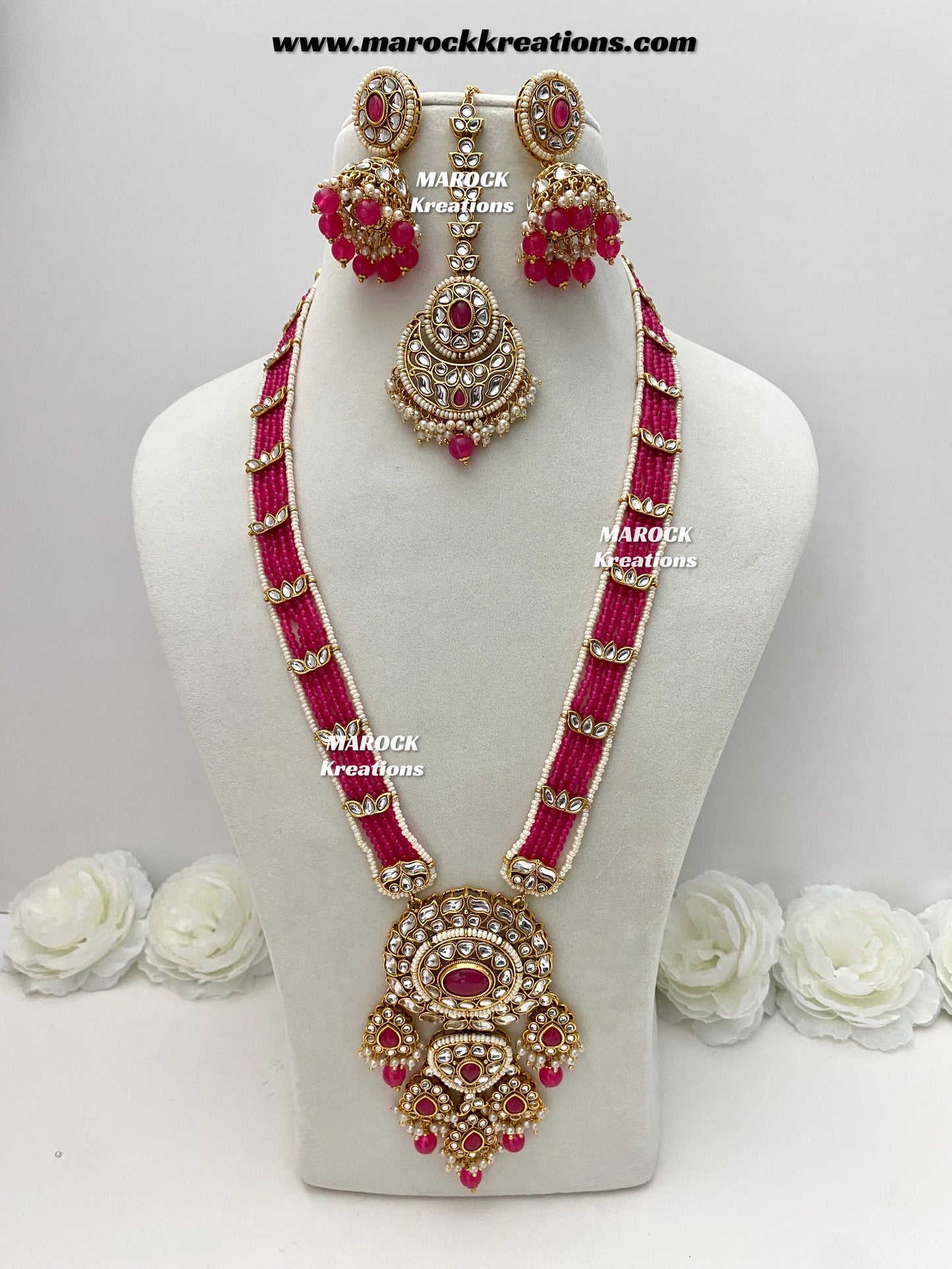 Neela Premium Quality Kundan Statement Rani haar set