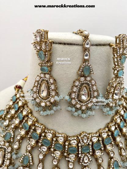Sareena Kundan choker cum statement Necklace set