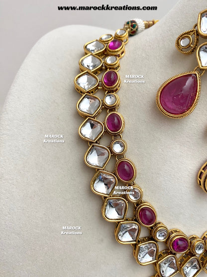 Romana Premium Quality Kundan Statement Necklace set
