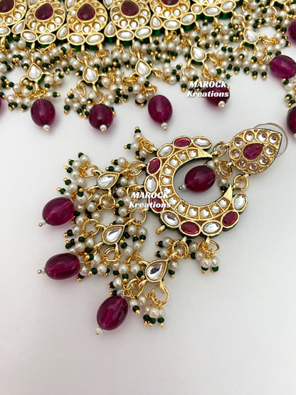 Premium Quality Thappa Kundan Statement Necklace set