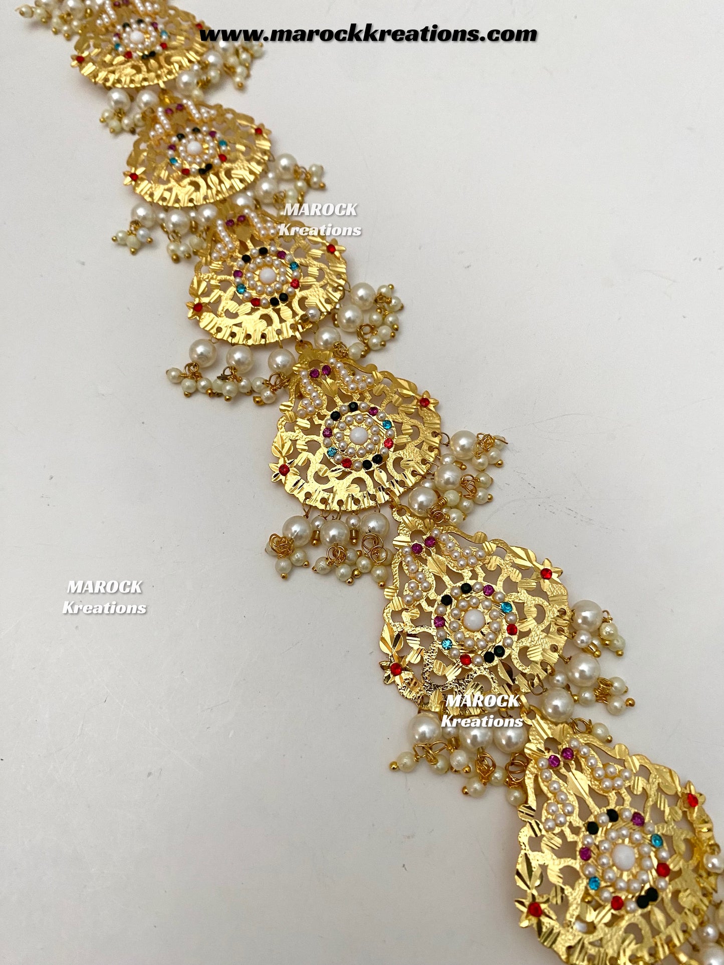 Gold plated Jadau Navratan braid Jewelry/Choti