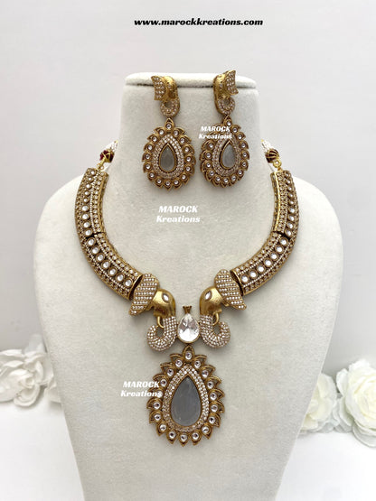 Eshita Sabyasachi inspired Premium Quality Moissanite Kundan Statement Necklace set