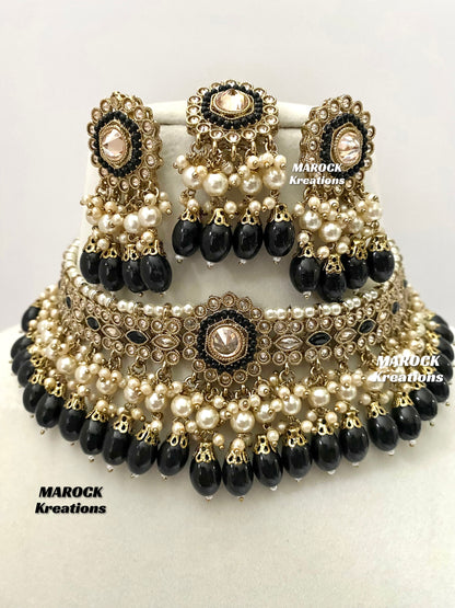 Antique Gold Polki choker sets