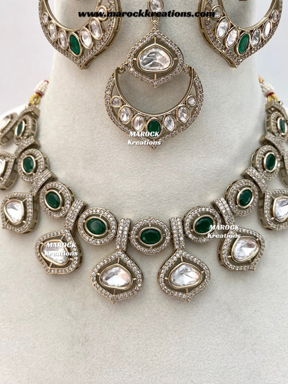 Gunjan Premium Quality Moissanite Kundan Necklace set