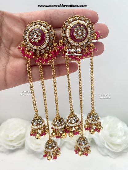 Nimrit Premium Quality Kashmiri Kundan Statement Earrings
