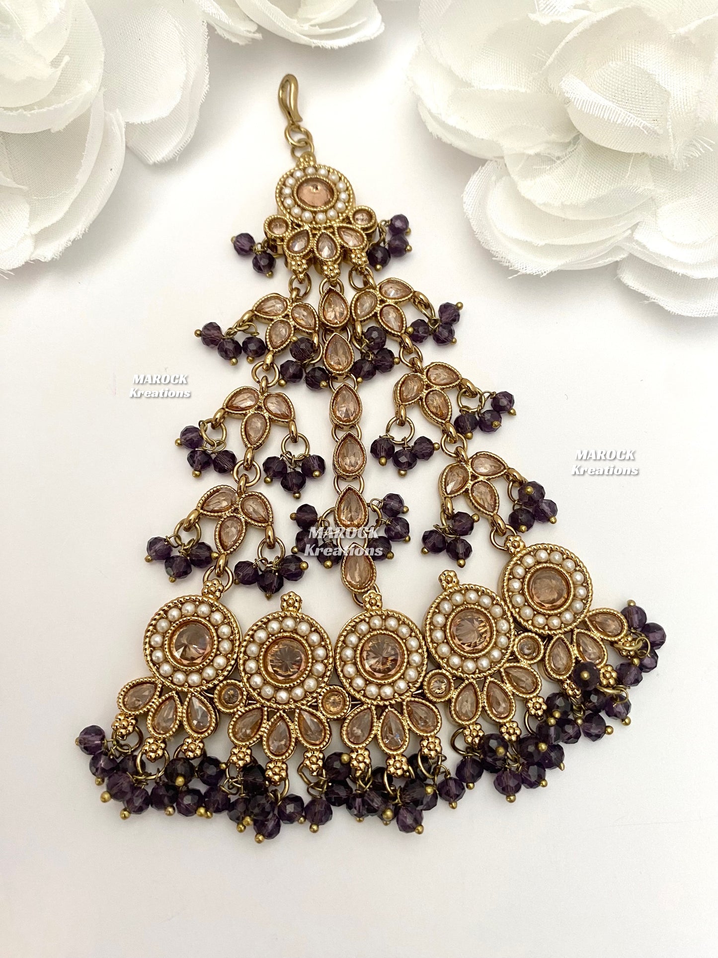 Antique Gold Polki Jhoomer/Passa