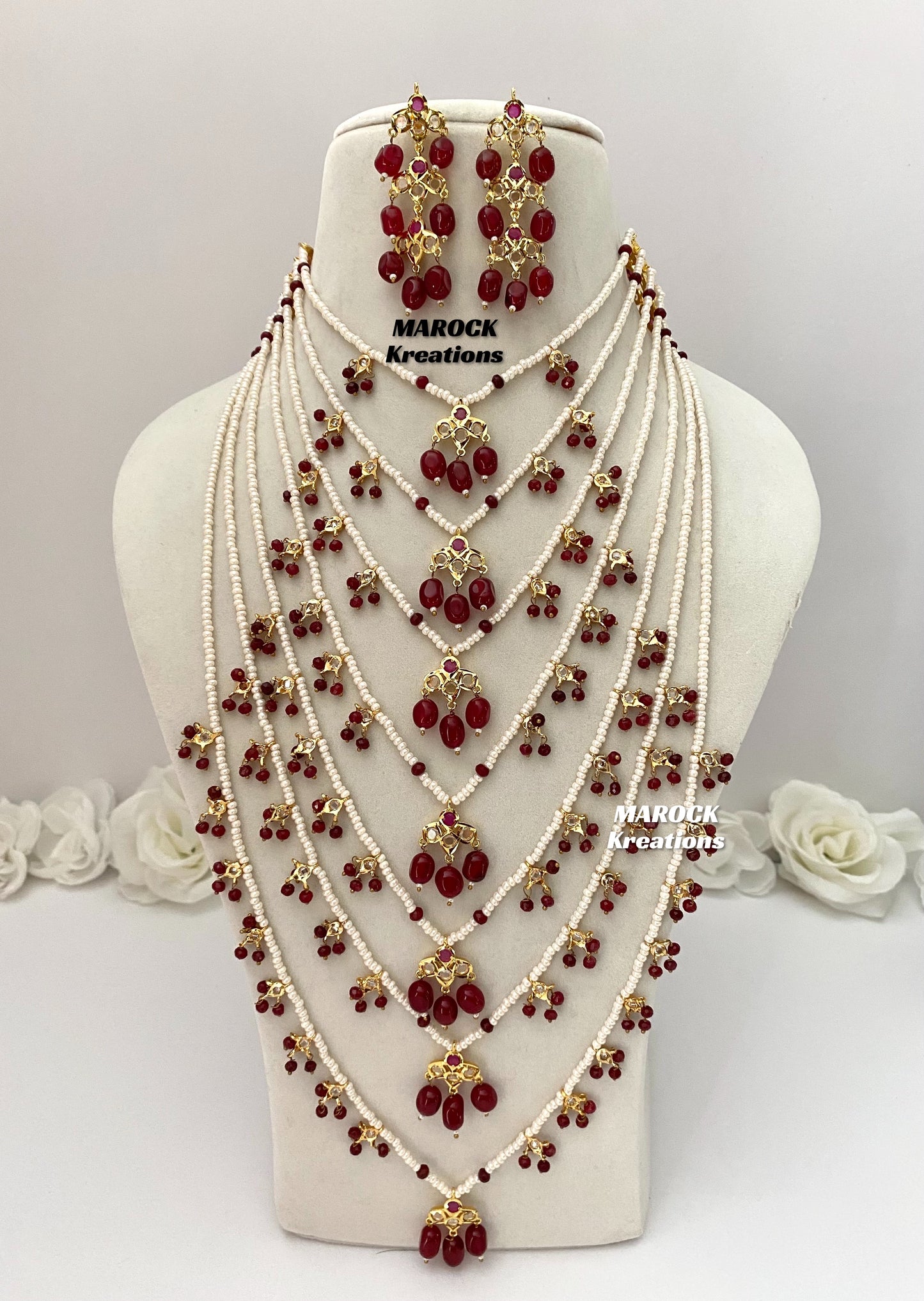 Satlada Polki Raani Haar/Long Necklace set