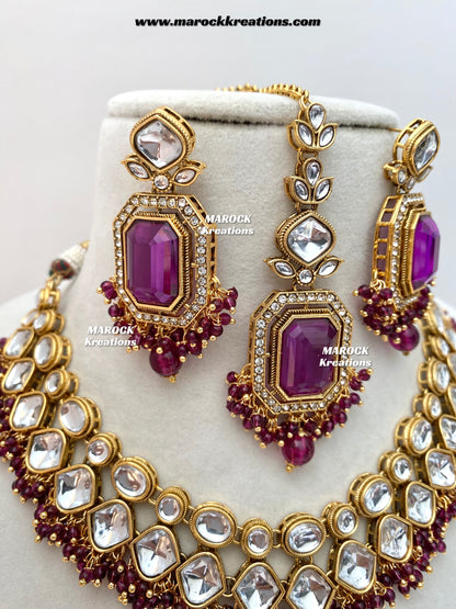 Shabnam Premium Quality Kundan Statement Necklace set