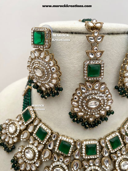 Christi Premium Quality Kundan Statement necklace set