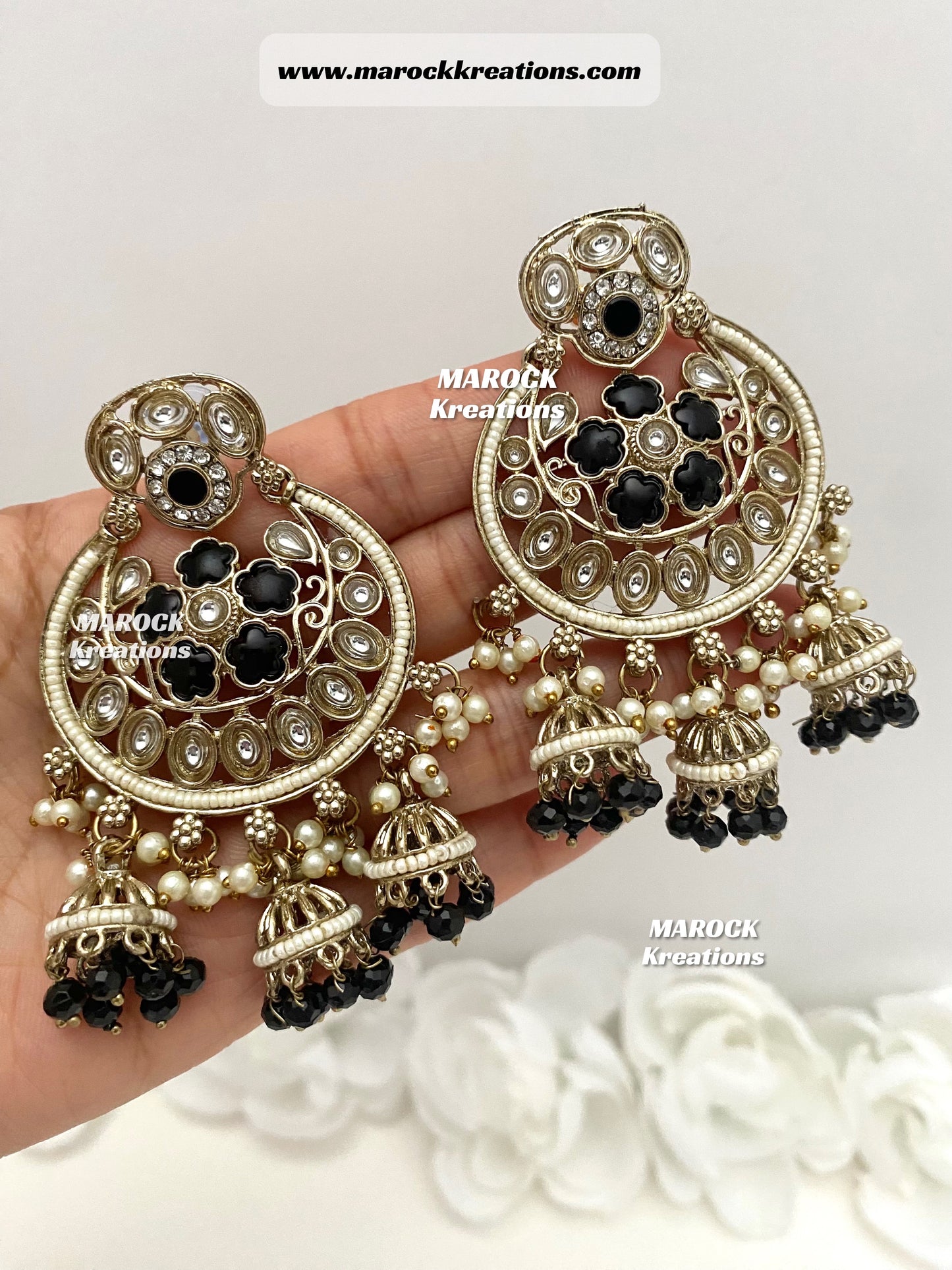 Bollywood style Kundan Statement Earrings