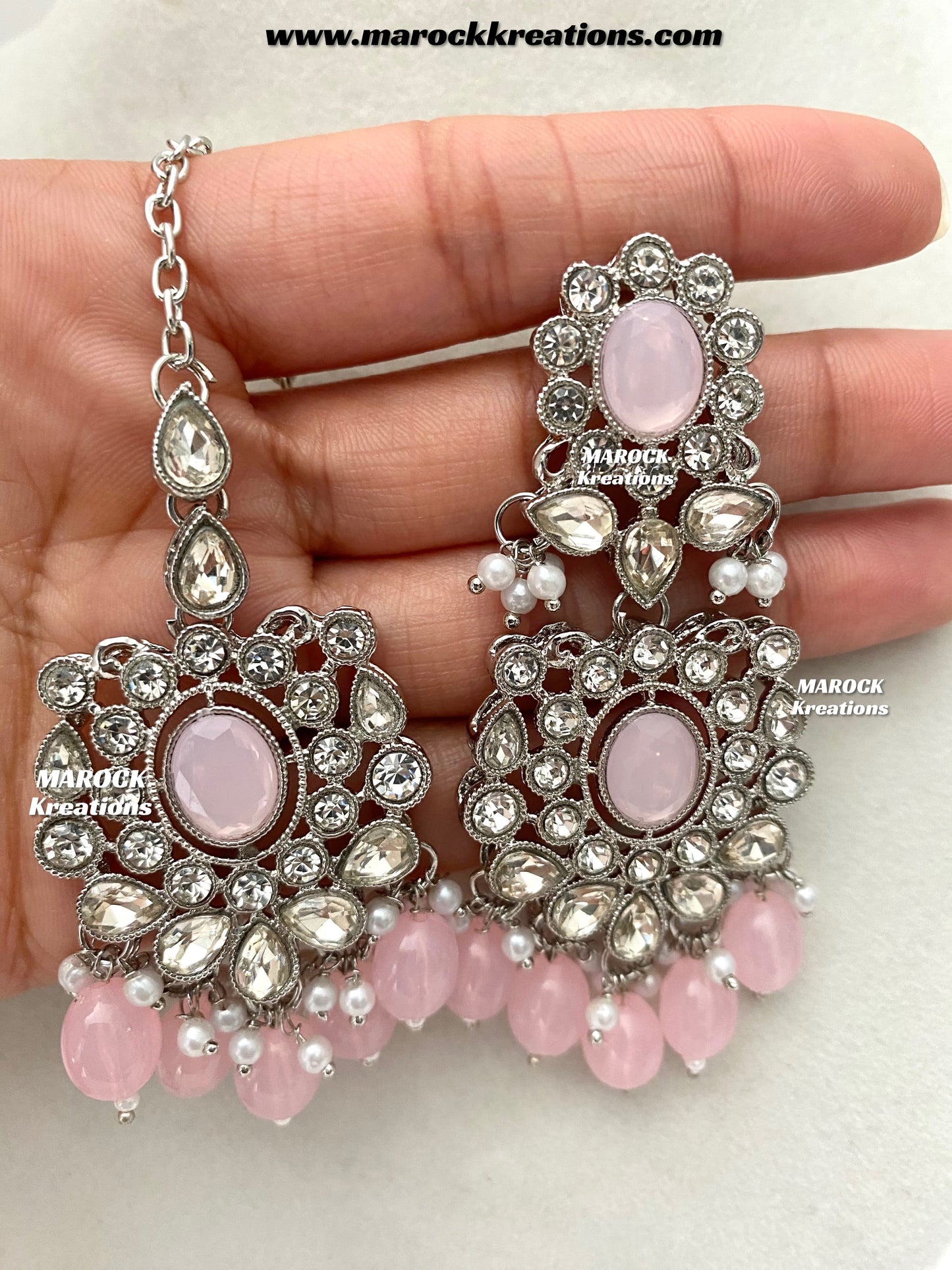 Naina Silver Stone Necklace set