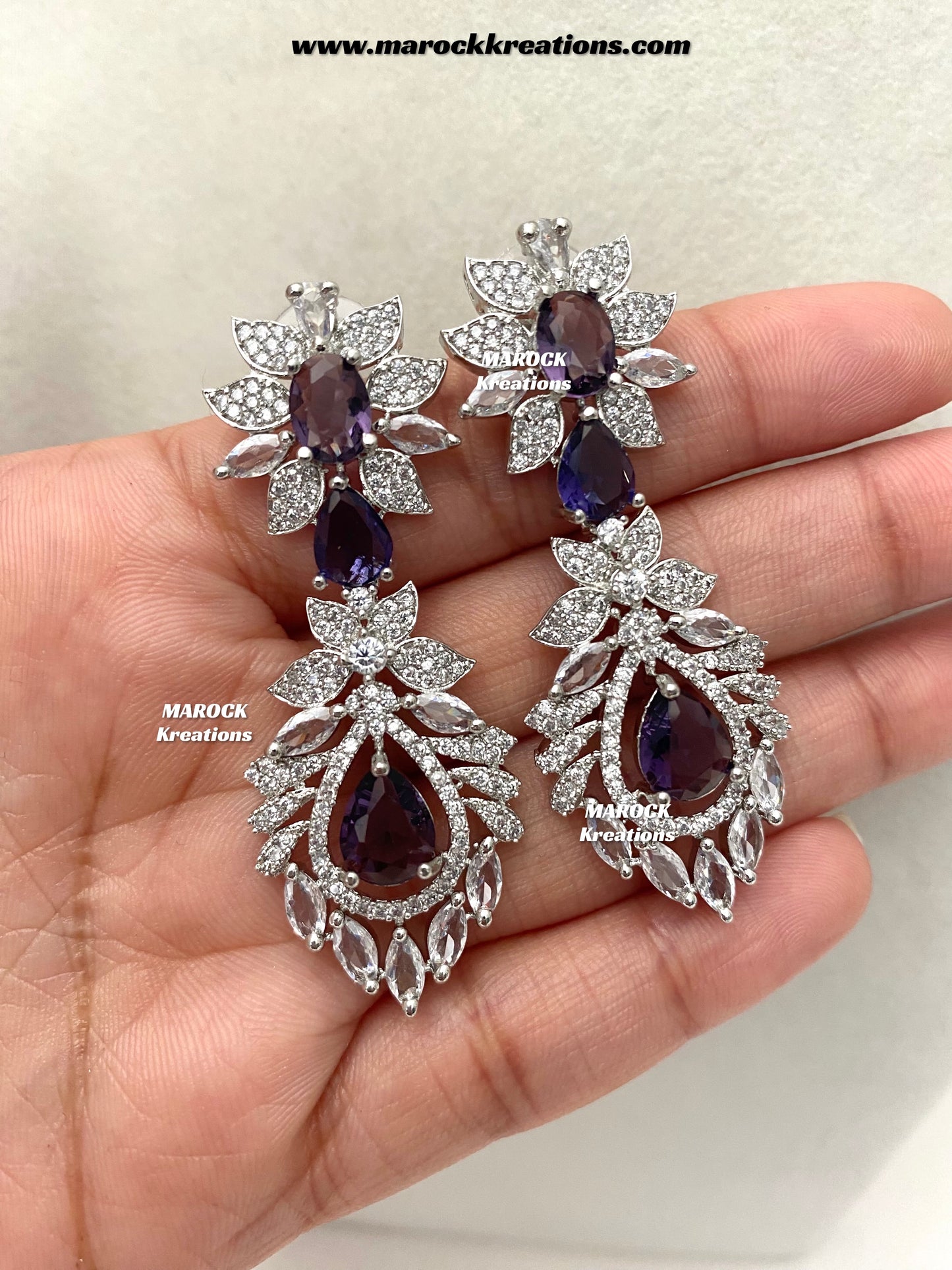 Austin Silver American Diamond Necklace set