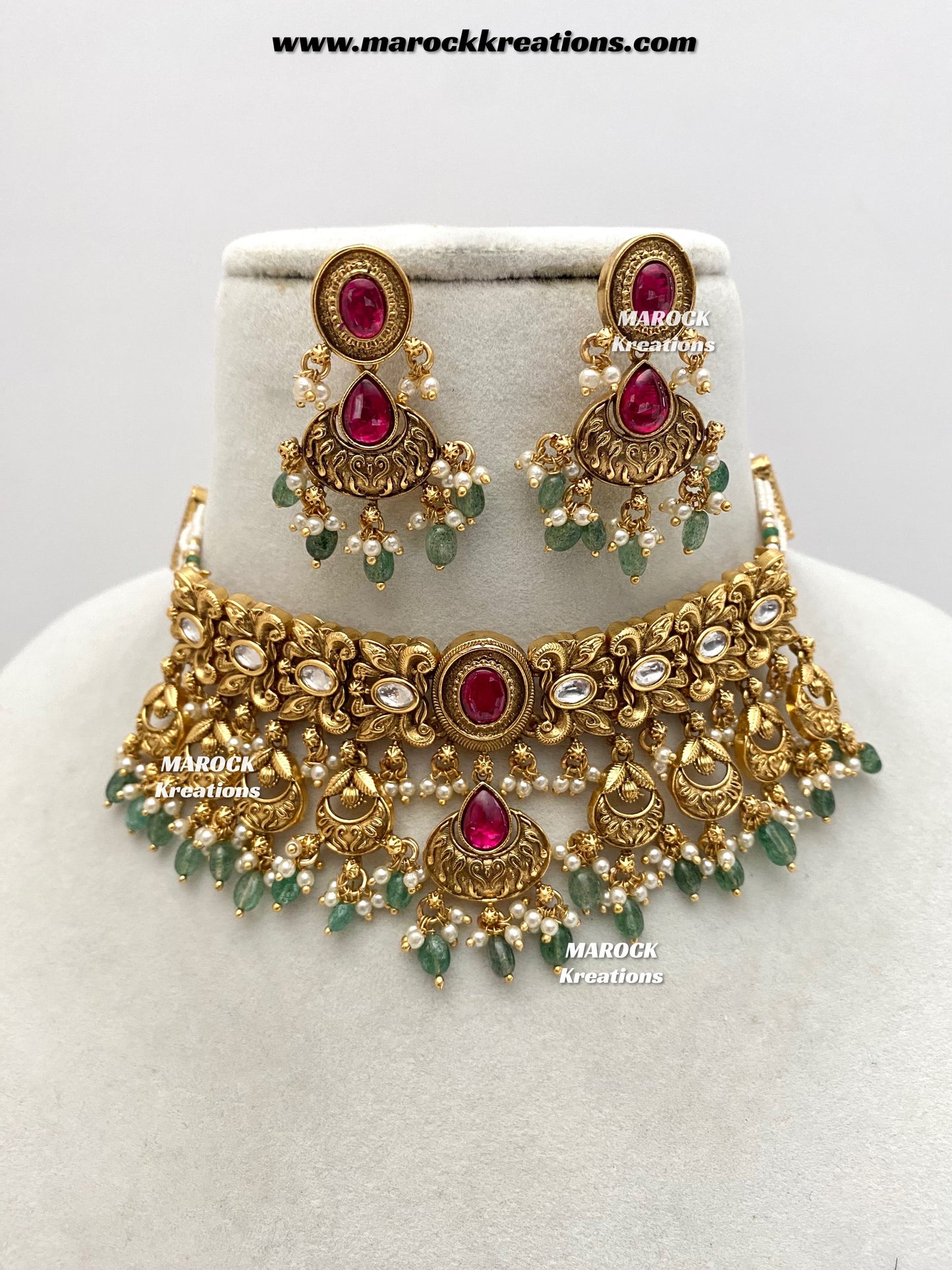 Sugandha Premium Quality Gold Plated Rajwadi choker set