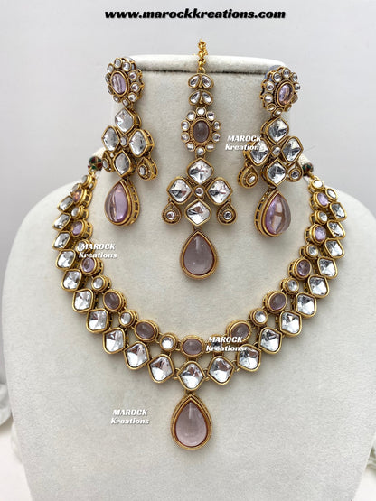 Romana Premium Quality Kundan Statement Necklace set