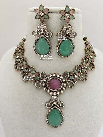 Freya Sabyasachi inspired Premium Quality Moissanite Kundan Necklace set