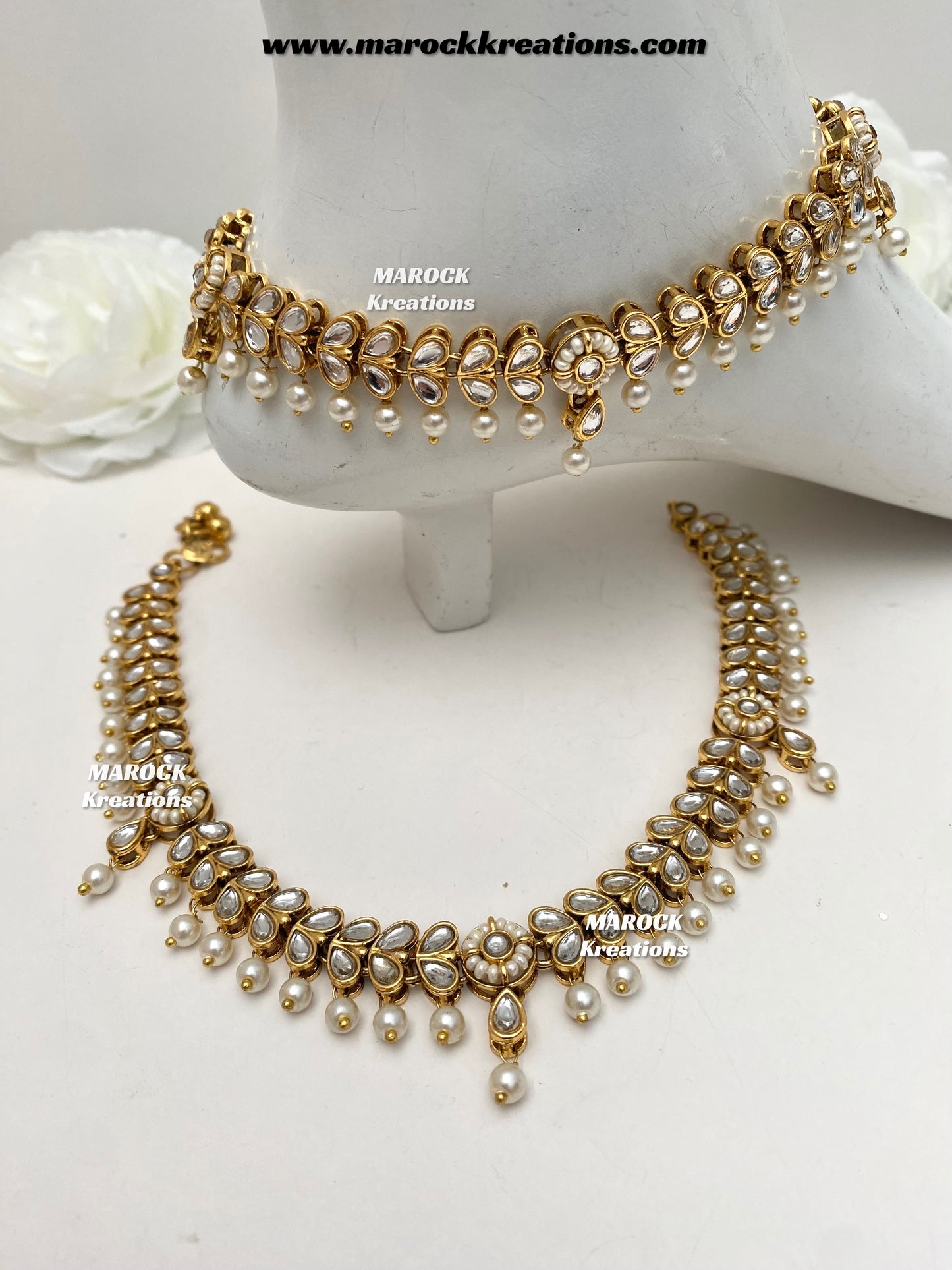Zeenat Premium quality Kundan Anklets/Payal/Jhanjhran