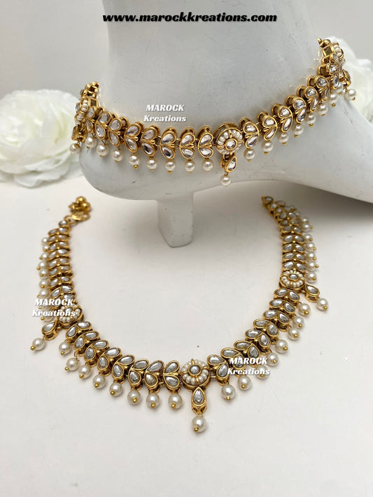 Zeenat Premium quality Kundan Anklets/Payal/Jhanjhran